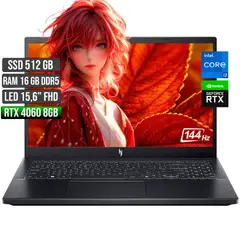 ACER - NITRO INTEL CORE I7-13620H RTX 4060 8GB SSD 512GB RAM 16GB LED 15,6" FULL HD 144Hz