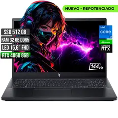 ACER - NITRO INTEL CORE I7-13620H RTX 4060 8GB SSD 512GB RAM 32GB LED 15,6" FULL HD 144Hz