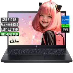 ACER - NITRO INTEL CORE I7-13620H RTX 4060 8GB SSD 512GB RAM 40GB LED 15,6" FULL HD 144Hz