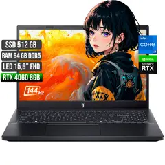 ACER - NITRO INTEL CORE I7-13620H RTX 4060 8GB SSD 512GB RAM 64GB LED 15,6" FULL HD 144Hz