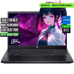 ACER - NITRO INTEL CORE I7-13620H RTX 4060 8GB SSD 1TB RAM 16GB LED 15,6" FULL HD 144Hz