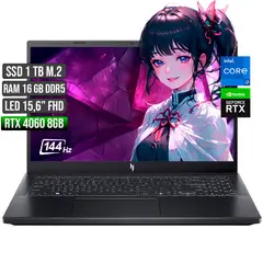 ACER - NITRO INTEL CORE I7-13620H RTX 4060 8GB SSD 1TB RAM 16GB LED 15,6" FULL HD 144Hz