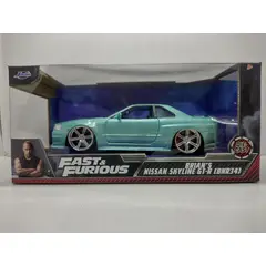 JADA TOYS - CARRO BRIAN´S NISSAN SKYLINE GT-R BNR34 VERDE MENTA PERLADO