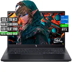 ACER - Portátil Nitro Intel Core I7 RTX 4060 32GB 1TB 15.6" FHD
