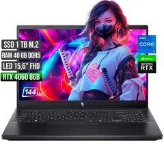 ACER - NITRO INTEL CORE I7-13620H RTX 4060 8GB SSD 1TB RAM 40GB LED 15,6" FULL HD 144Hz