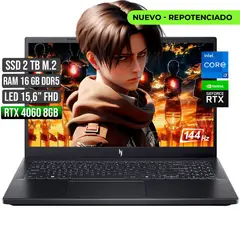 ACER - Portátil Nitro Intel Core I7 RTX 4060 16GB RAM 2TB SSD 15.6"