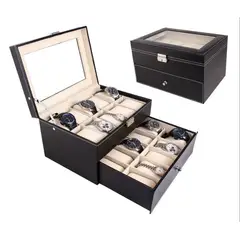 GENERICO - Estuche para organizar 20 relojes en 2 niveles