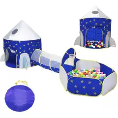 INFANTILES CAJUROMIX - CARPA TUNEL PISCINA AZUL MAS 100 PELOTAS