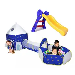 INFANTILES CAJUROMIX - CARPA TUNEL PISCINA AZUL MAS 50 PELOTAS MAS 1 RODADERO
