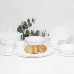 ESSENZA - Vajilla Blanca Redonda Casper en Vitro Ceramica 41 Piezas