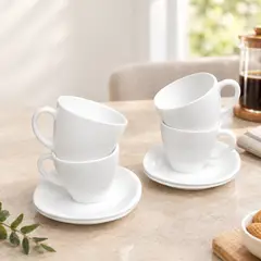 ESSENZA - Tazas De Cafe Pocillos Set 8 Piezas 210ml En Opal