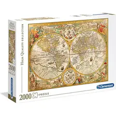 CLEMENTONI - Rompecabezas 2000 Piezas Adulto Mapa Antiguo Mundo Clementon
