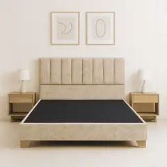 ESTILO Y CONFORT - Basecama con cabecero Monaco Beige 200 King