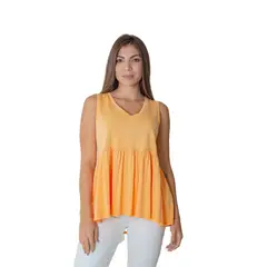 DKNY - Blusa Casual Original Amarillo Para Mujer