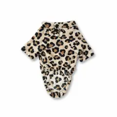 WAWAW - Saco para perro de cuerpo largo talla S cuello nerú animal print café
