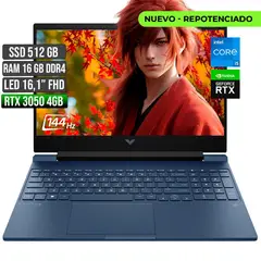 HP - VICTUS INTEL CORE I5-11400H RTX 3050 4GB SSD 512GB RAM 16GB LED 16" FHD 144Hz