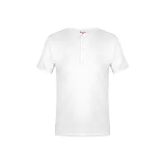 SANTANA - Camiseta Niño Cuello 3 Botones Manga Corta Blanco