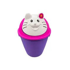 PRAKTIPLAS - Papelera Gata 6 Litros Fucsia-Morado