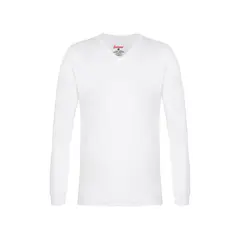 SANTANA - Camiseta Niño Cuello V Manga Larga Blanca
