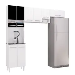 AKIVOY - Mueble Superior Cocina Isadora Blanco Y Negro En L-