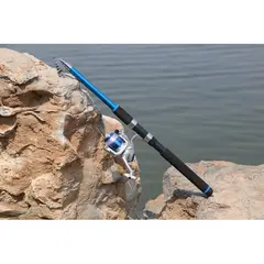 GENERICO - Caña De Pescar Bara Resistente Carrete Nylon + Anzuelos