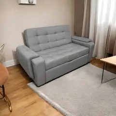 MUEBLES ONLINE - Sofa cama multifuncional Vignelli tela lino gris