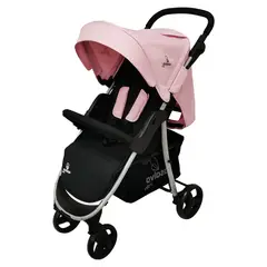 ASALVO - Coche Para Bebe America 2 Negro-Rosa