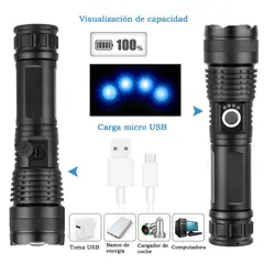 GENERICO - Linterna Recargable Alta Luz Led 5 Modos Zoom Profesional
