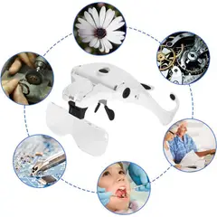 GENERICO - Gafas Lupa Visera Luz Led Recargable Lente Optivisor Aumento