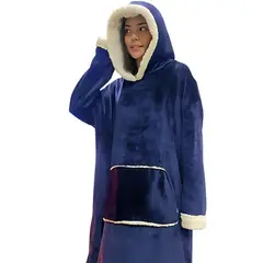 KARYTEX - Cobija Con Mangas Piel De Durazno Copo Color Azul