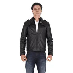 LA CHAQUETERIA - Chaqueta en Cuero Negro Manmuso