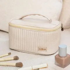 GENERICO - COSMETIQUERA ORGANIZADOR MAQUILAJE NECESER VIAJE-BEIGE