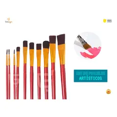 GENERICO - Set De Pinceles Artísticos Profesionales x10 Pzs Formas