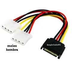 GENERICO - Cable Sata Macho A Molex Hembra - Sata A Molex