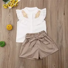 LUSOLSI - Conjuntos de vestir Prendas Ropa Blusa y pantalon corto para niñas