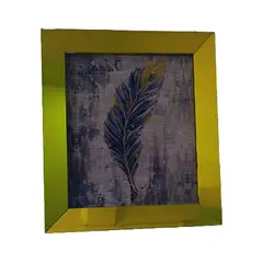 DAVINCI - Cuadro con marco en espejo diseño en tela estampada de lujo 88x775x6