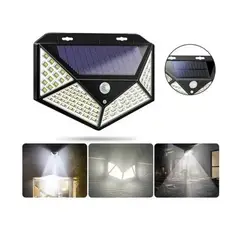 GENERICO - Lampara Solar De Pared Luz Blanca Con Sensor 180 Led Hs8010