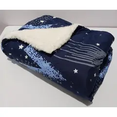 SIRENITAS - Cobija Ovejera Térmica Cobertor Bebe Viajera Estrellas Azul