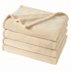 KARYTEX - Cobija Piel De Conejo Cama Doble Color Beige