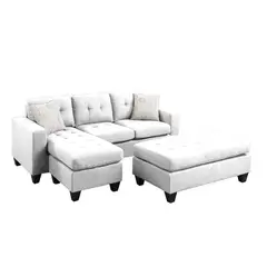 GENERICO - SALA MODERNA GÉNOVA ECOCUERO BLANCO