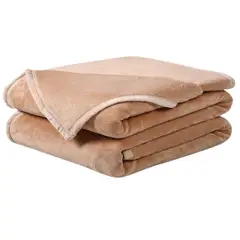 KARYTEX - Cobija Piel De Conejo Cama Queen Color Camel