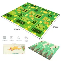 BABY ON - Tapete para bebé plegable extra grande 200x180 cm doble faz NUMEROS