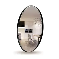 ALIK DISEÑO - Espejo Redondo Con Marco Metálico Negro 90cm