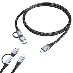 LINKON - Cable Usb C A Usb Y C 2-en-1 Carga 100w Datos 20g 4k