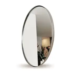 ALIK DISEÑO - Espejo Redondo Con Marco Metálico Plateado 90cm