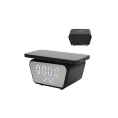 SHENGSHOU - Reloj Digital Con Alarma Con Carga Inalámbrica Elegante
