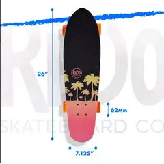 XPLICIT SKATE CO - Redo Skateboard Co. Monopatín 26 Mini Branson - Sunset Palm