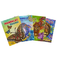 BOOKS - Super Combo Libros De Mándalas Animales Para Colorear X4 Uds