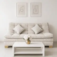 ESTILO Y CONFORT - Sofácama Click Baúl 3 Pocisiones Beige Mármol