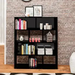 BERTOLINI - Biblioteca estantería en MDP Con 10 nichos Para Almacenar